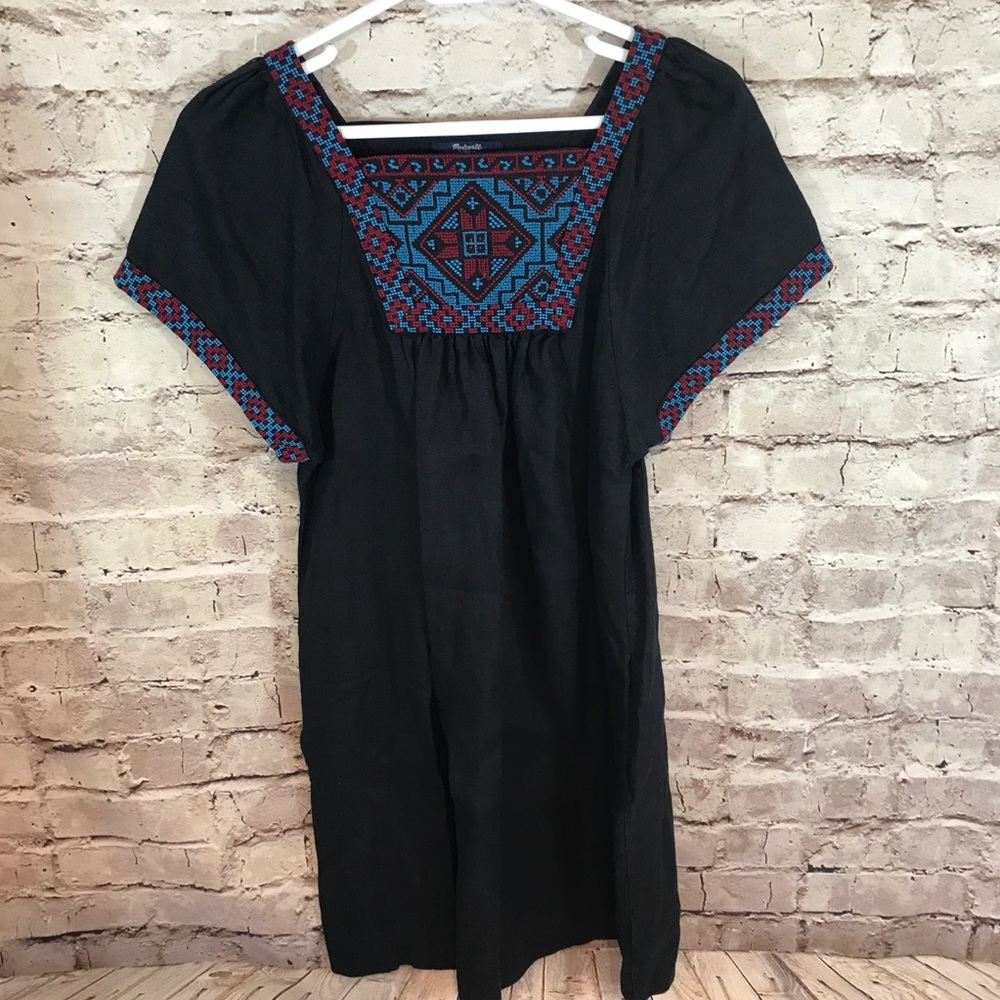 Madewell Embroidered Wander Linen Dress